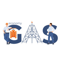 Gas Economy Flat Text