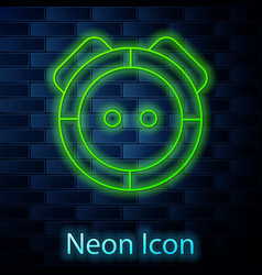 Glowing Neon Robot Vacuum Cleaner Icon Isolated