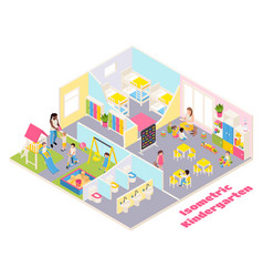 Isometric Kindergarten Rooms Composition