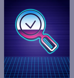 Retro Style Magnifying Glass With Check Mark Icon