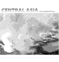 Stippled Relief Map Central Asia