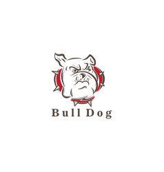 Bull Dog Head Logo Design Clip Art