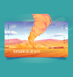 Tornado Sand Whirlwind In Desert Banner