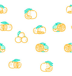 Mandarin Citrus Fruit Seamless Pattern