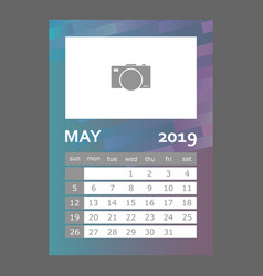 May 2019 Calendar Week Starts Sunday Layers