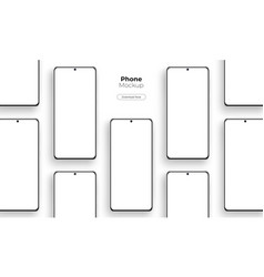 Frameless Smartphones Mockups With Blank Screens