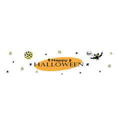 Happy Halloween Poster With Night Sky Cute Bat