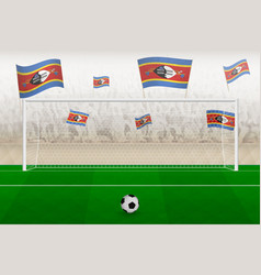 Swaziland Football Team Fans With Flags