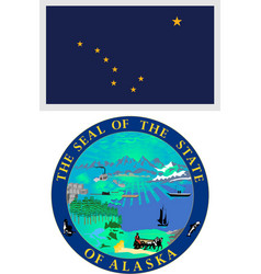 Alaska Us State Flag And Coat Of Arm Design