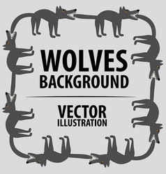 Background With Wolves Cartoon Flat Characters