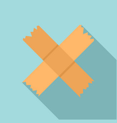 Cross Scotch Tape Icon Flat Style