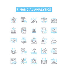 Financial Analytics Line Icons Set