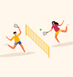 Pickleball Sport Game Man And Women