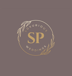 Sp Initials Letter Wedding Monogram Logos