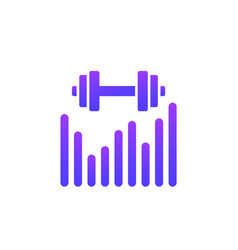 Workout Icon With A Graph And A Barbell