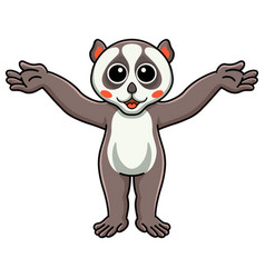 Cute Little Loris Cartoon Raising Hands