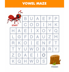 Education Game For Children Vowel Maze Help Cute