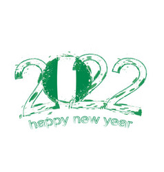 Happy New 2022 Year With Flag Of Nigeria