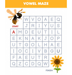 Education Game For Children Vowel Maze Help Cute