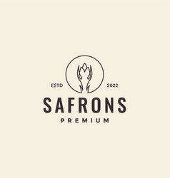 Line Safron Flower Vintage Logo