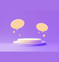 Modern 3d Podium With Floating Speech Bubbles