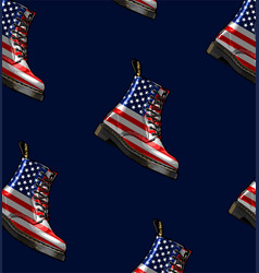 Pattern Boots American Flag Pattern On White