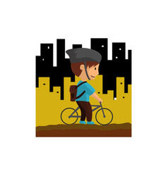 World Bicycle Day In City Character Design