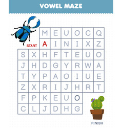 Education Game For Children Vowel Maze Help Cute