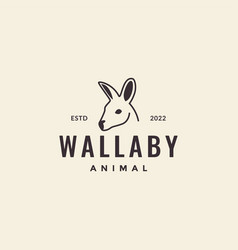 Head Wallaby Vintage Logo Design