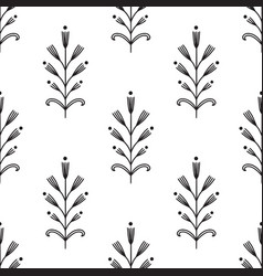 Simple Seamless Pattern With Folk Linear Flowers