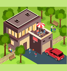 Suburban House Isometric Exterior