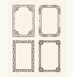 Rectangular borders with curved elements and lines