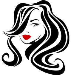 Vintage woman face fashion and hair icon Vector Image