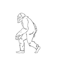 Big Foot Isolated Coloring Page For Kids