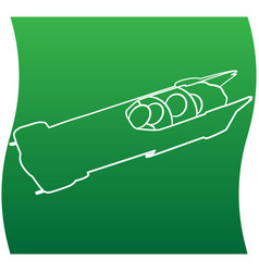 Bobsleigh Or Bobsled Line Icon A Sports Set