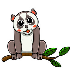 Cute Little Loris Cartoon On Tree