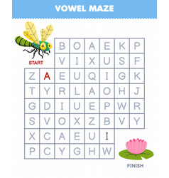 Education Game For Children Vowel Maze Help Cute