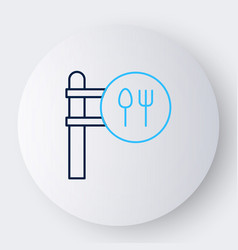 Line Cafe And Restaurant Location Icon Isolated