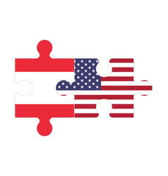 Puzzle Of Flags Of Austria And Us