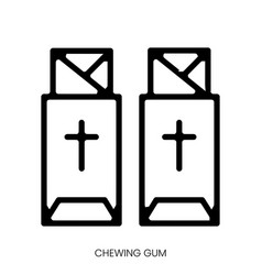 Chewing Gum Icon Line Art Style Design Isolated