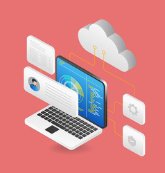 Cloud Computing Technology Concept Isometric