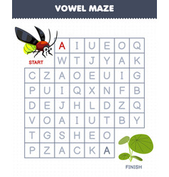 Education Game For Children Vowel Maze Help Cute