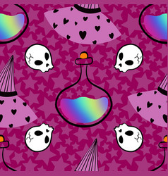 Cute Witch Halloween Style Seamless Pattern Design