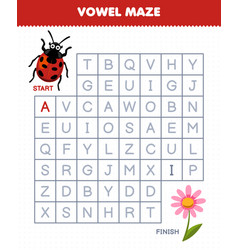 Education Game For Children Vowel Maze Help Cute