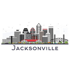 Jacksonville Florida City Skyline With Gray