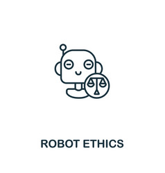 Robot Ethics Icon From Artificial Intelligence