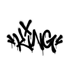 Sprayed King Font Graffiti With Overspray In Black