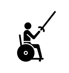 Wheelchair Fencing Black Glyph Icon