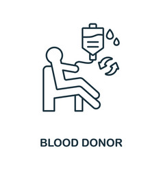 Blood Donor Line Icon Element Sign From