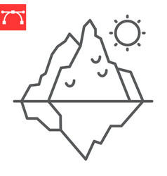 Iceberg Melting Line Icon